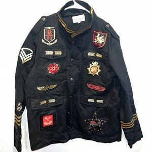 XXL Black military Reason jacket with patches